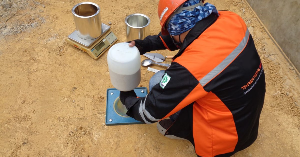jasa uji sand cone pengujian kepadatan tanah